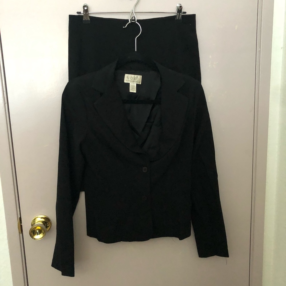 Xoxo Black Skirt Suit Set